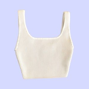 Aritzia White Sculpt Knit Tank